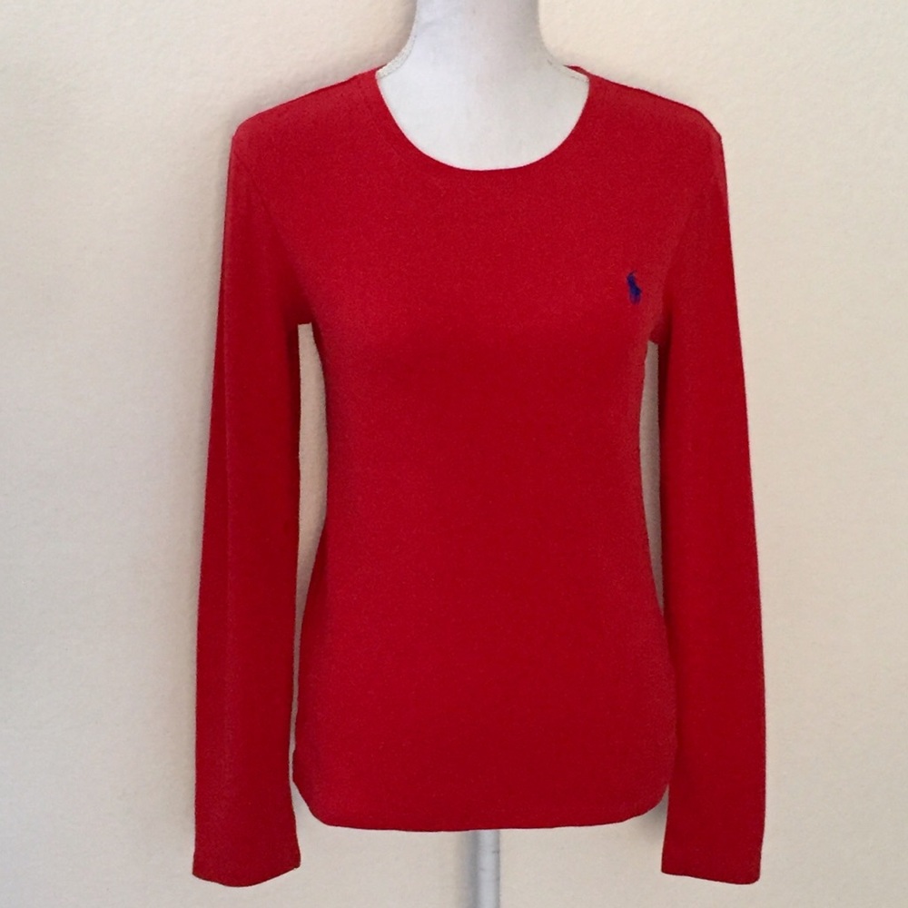 RALPH LAUREN SPORT  Red top. Size L. EUC